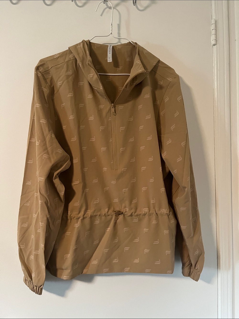 Fabletics Tan Hooded Half-Zip Pullover pants suit